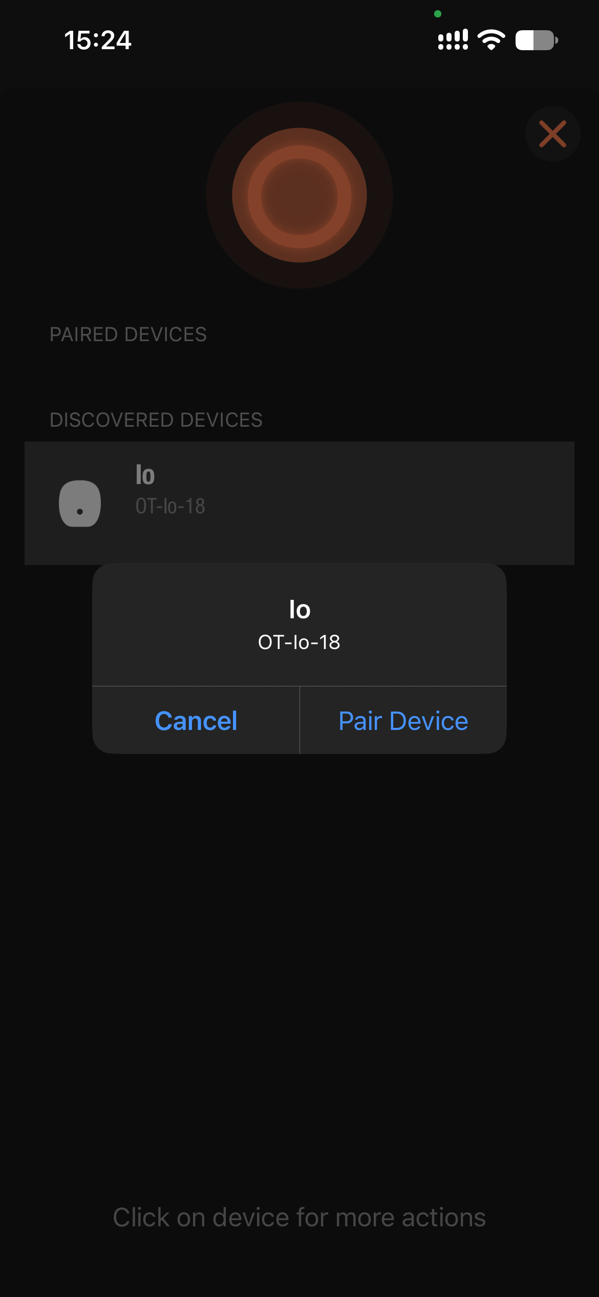 Pair confirmation dialog