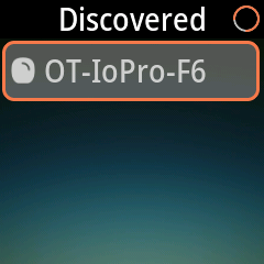 Discovered list showing a nearby Io Pro