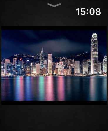A photo shown full screen on the watch